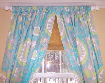 light blue curtains with liner