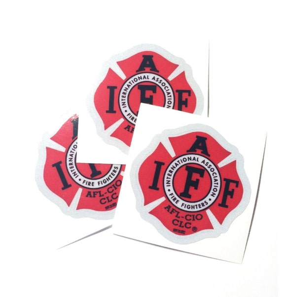 x3 The IAFF Union 3M True Red REFLECTIVE vinyl Firefighter