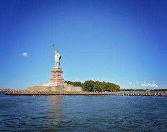 NYC Statue of Liberty Print New York City / Lady Liberty Manhattan Hudson River New York New Jersey Wall Art