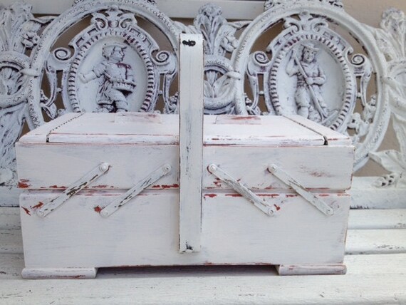 vintage wood sewing box shabby chic sewing basket craft vintage wood sewing box shabby chic sewing basket craft