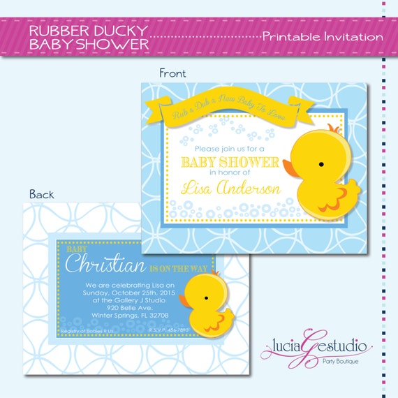 Rubber Ducky Invitations Printable 6