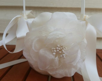 SALE - Wedding Flower Basket, Flower Girl Basket, Flower Basket - Style BKF100