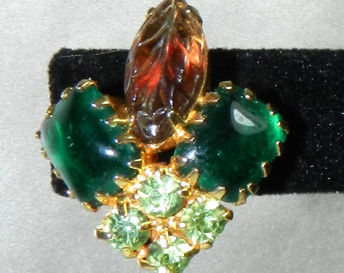 Vintage Antique Juliana D & E Fashion Earrings Art Glass Molded Glass Rhinestone High End Vintage Jewelry Spring Fashion