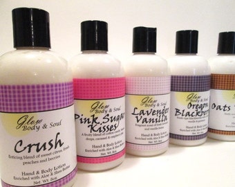 Aloe and Shea Butter Lotion 8 oz. Paraben Free Hand and Body Lotion Choice of Scent Lotion
