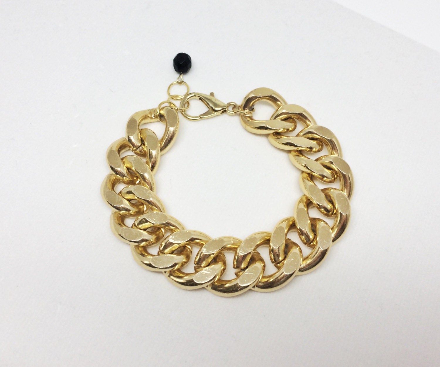 Chunky Chain Bracelet 18K Gold Plated Thick Statement Designer