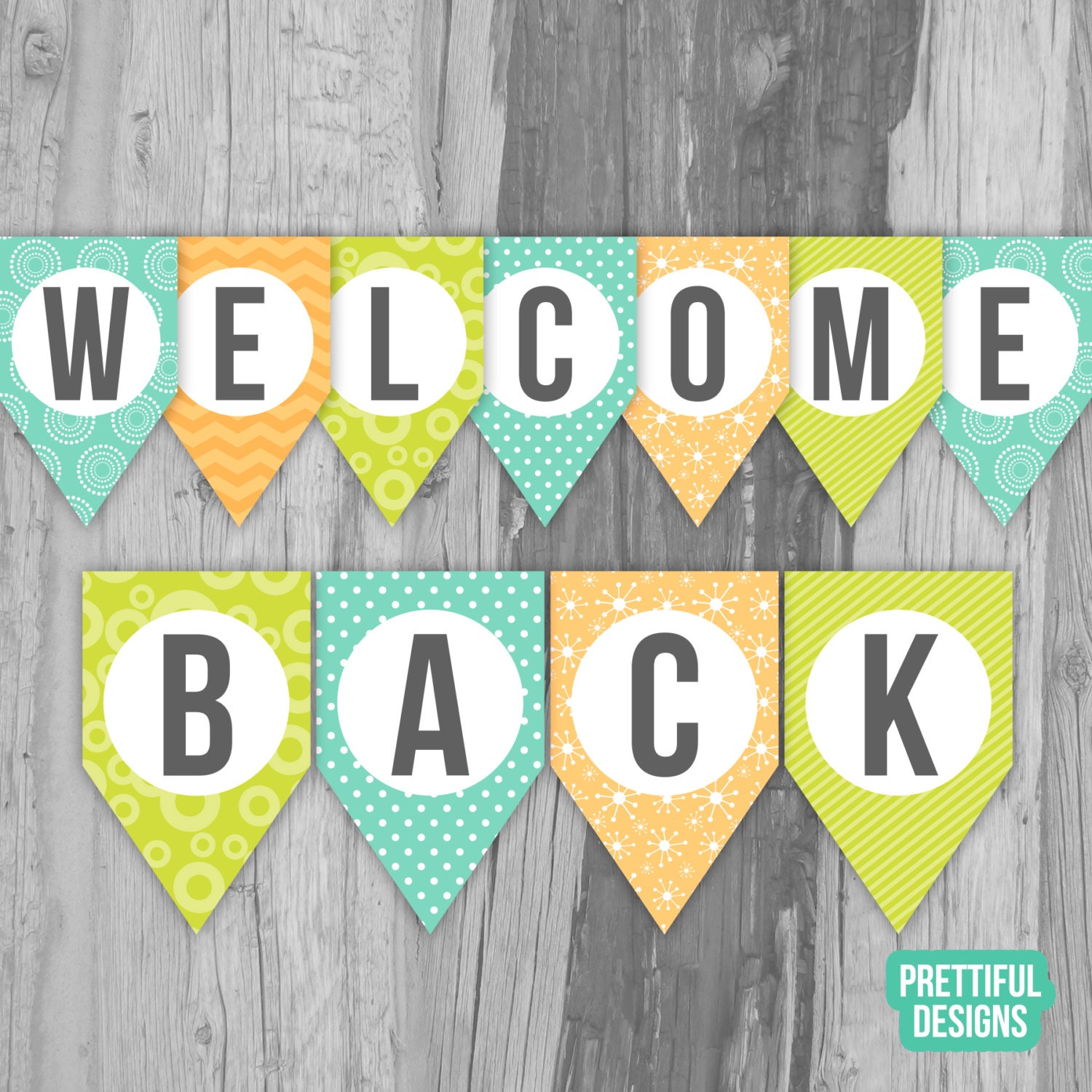 Back First Day of School Banner Printable Instant