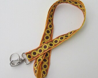 Sunflower Lanyard Keychains for Women, Cool Lanyards for Keys, Id Badge Holder Necklace Lanyards, Cute Lanyards for Badges, Flower Lanyard