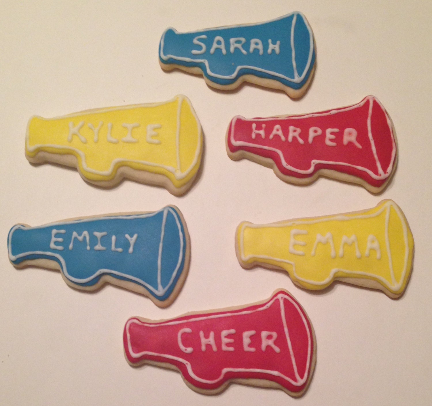 Megaphone/Cheering Sugar Cookies by KaysCakesAndDesserts on Etsy