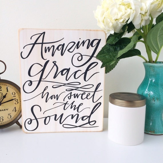 Wood Sign / Amazing Grace / Home Decor / Wall by