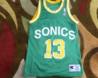 Vtg Kendall Gill Seattle Supersonics Sonics NBA Champion Jersey Sz Men's 36 S