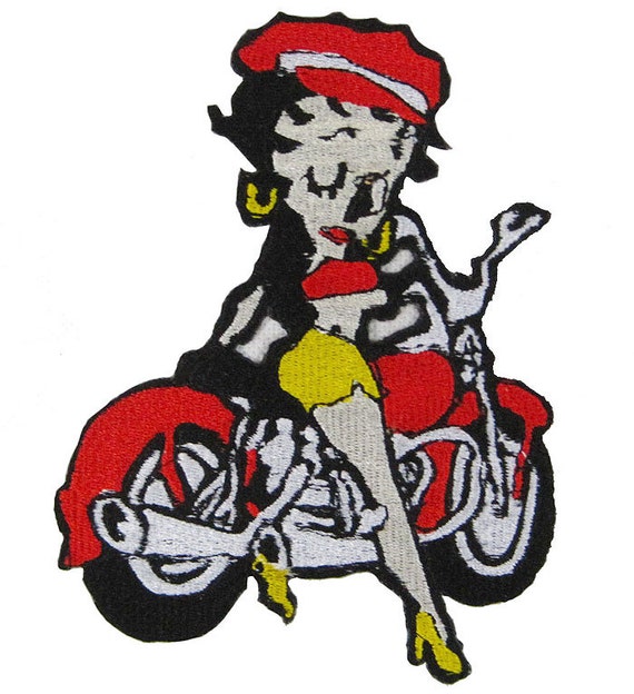 Biker BETTY BOOP Embroidered Patch Applique Sew On or Hot