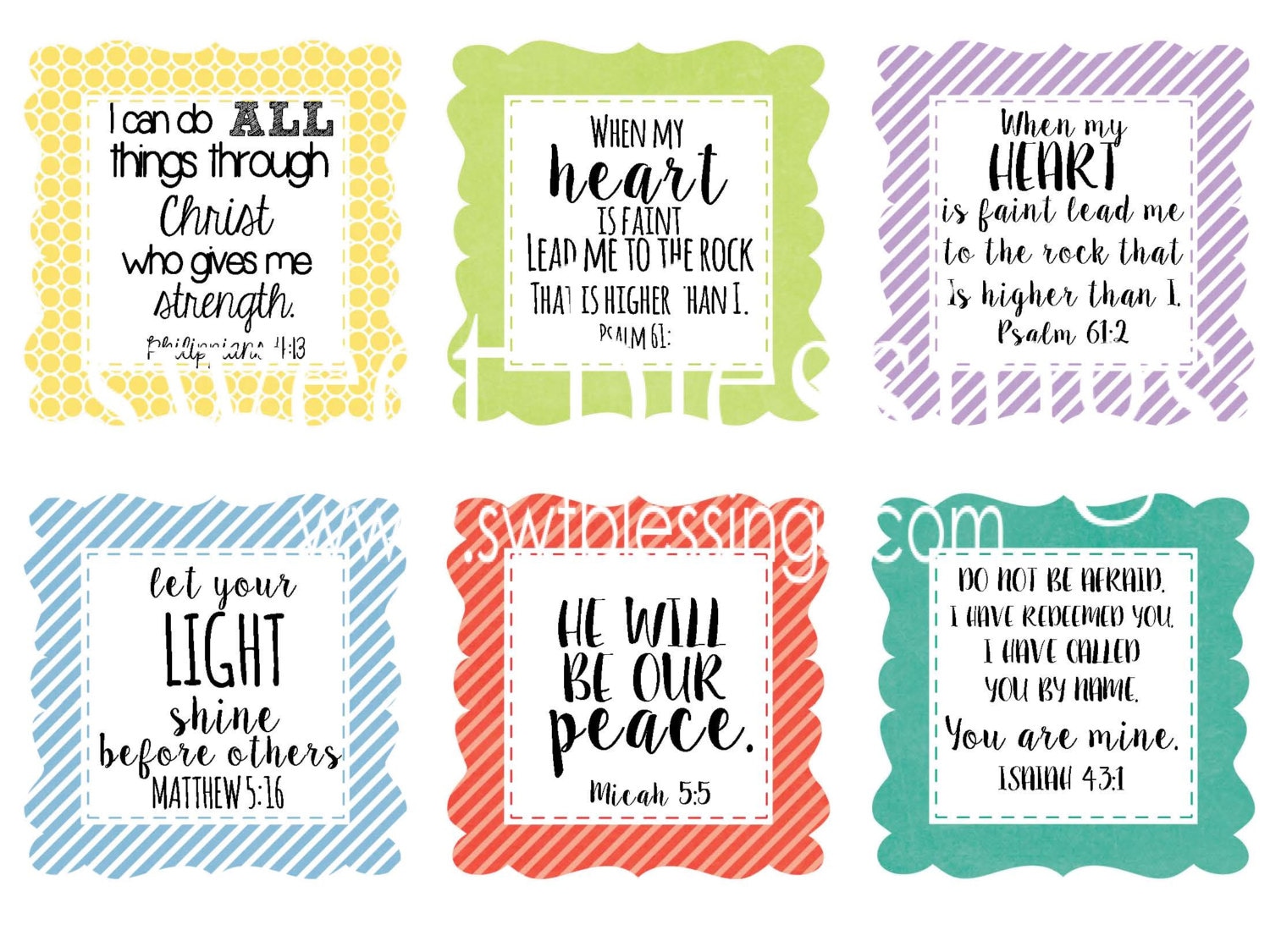 Encouragement Scripture Cards Square