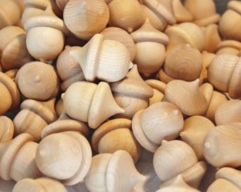 Unfinished Wooden Acorns-Wood Acorn-Acorns-Crafting Acorns-Wooden Craft Supplies-Waldorf Wooden Acorns