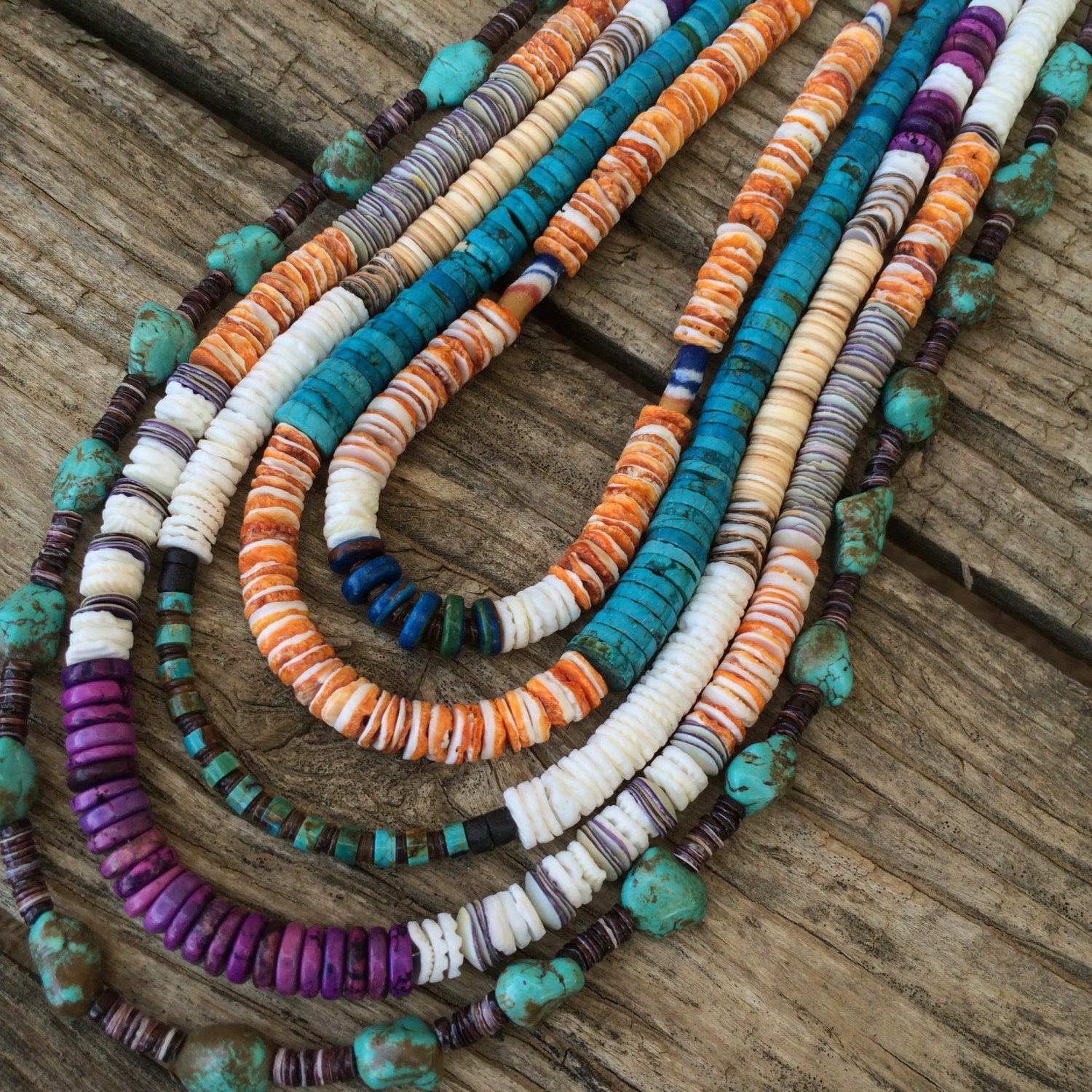 Heishi Shell & Turquoise Necklace Men's Necklace