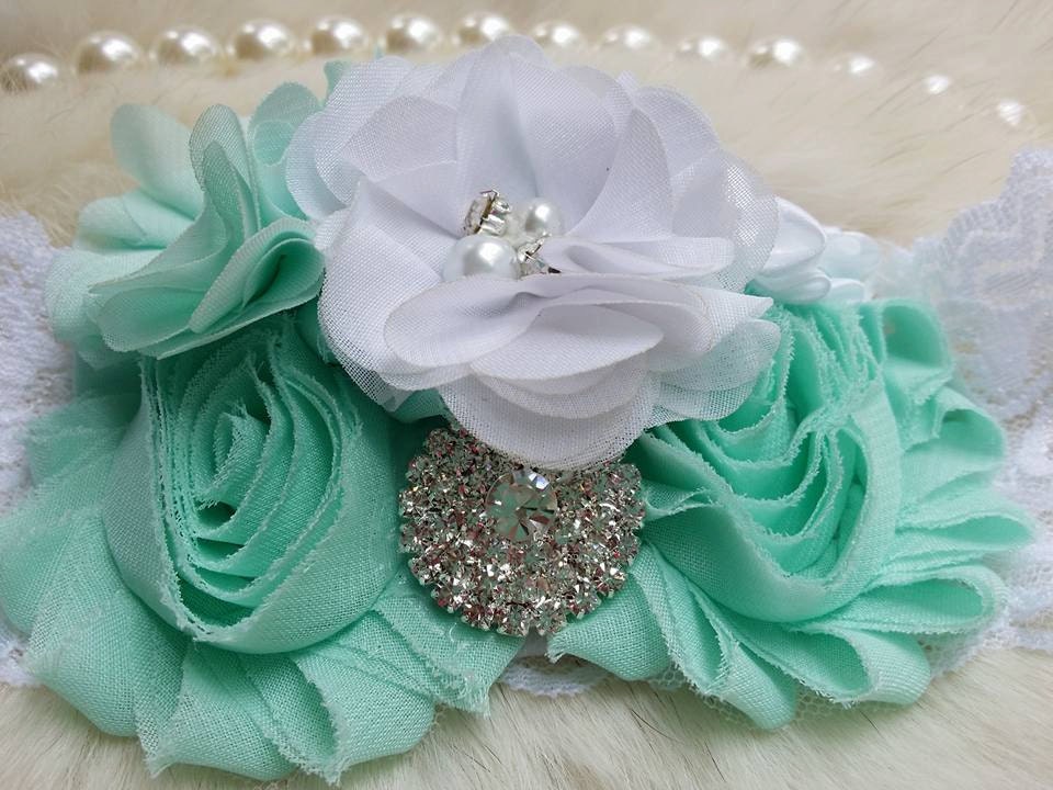 Aqua Headband/Flower Girl Headband/Baby Headband/Infant