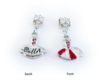 Ballet Charm Fits Pandora Style Charm Bracelet or Necklace
