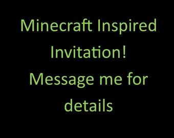 Minecraft Inspired Birthday Invitation