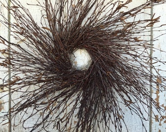 Natural Birch Twig Wreath - 26"