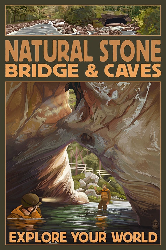 Natural Stone Bridge and Caves New York Art Prints