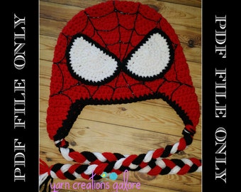 Crochet Spiderman Hat Pattern---PDF ONLY