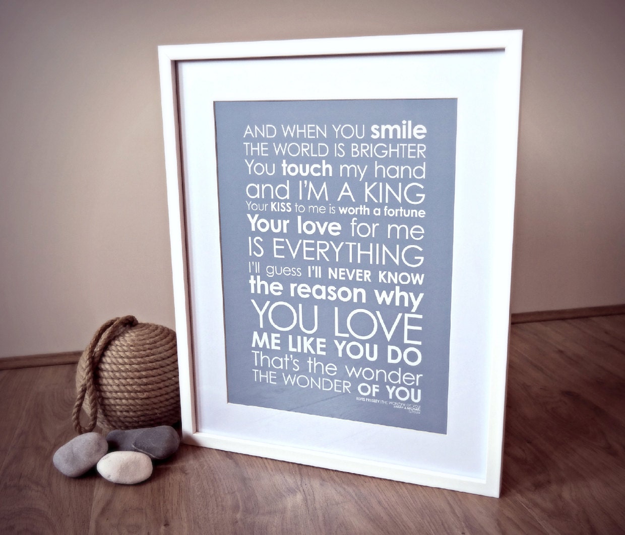 Elvis Presley 'The wonder of you' lyrics with by TheDaisyHillShop