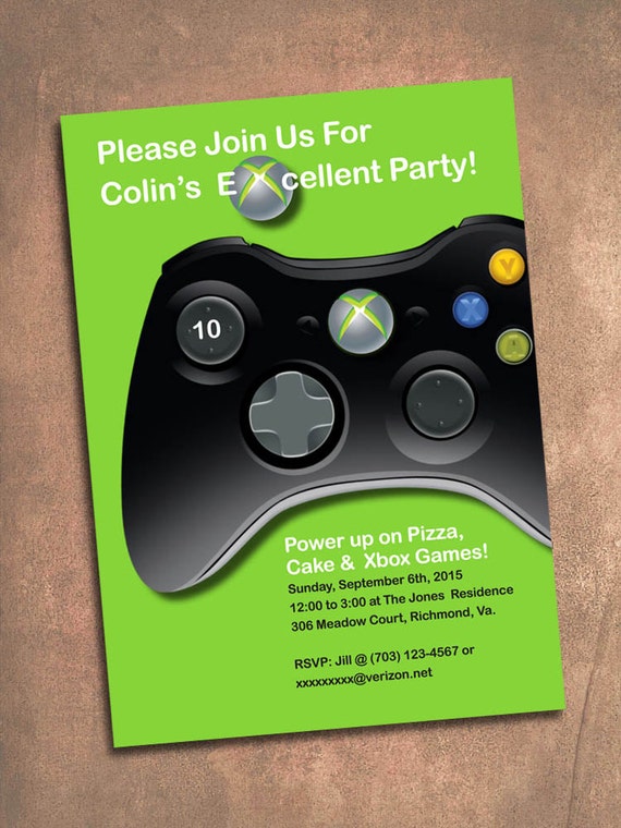 Xbox Party Invitations 1