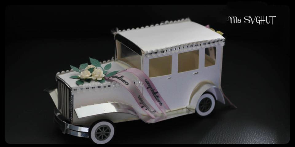 Download 3D SVG Vintage Car gift box DIGITAL download