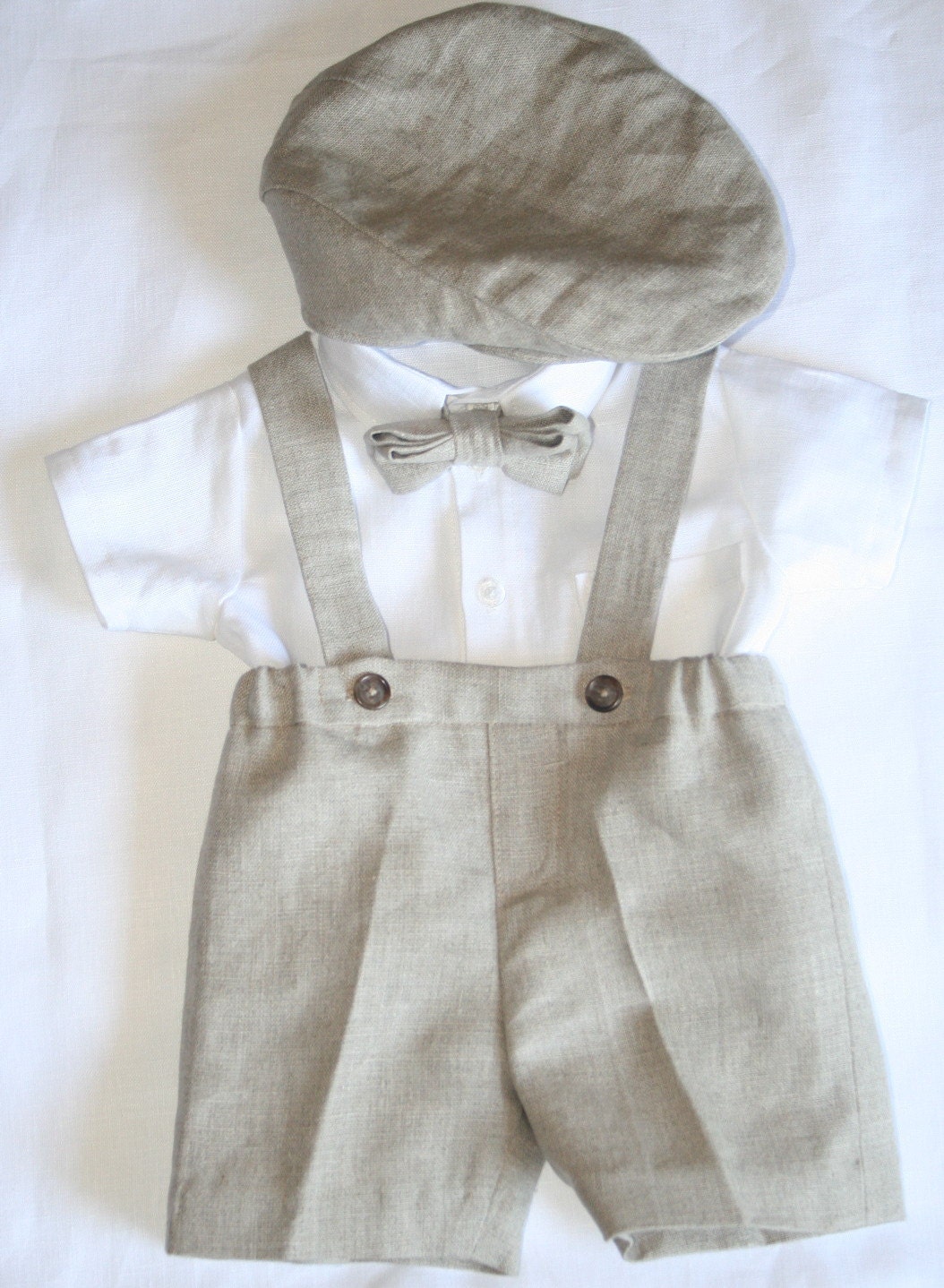 Baby Baptismal Linen Outfit by DressesAnd on Etsy