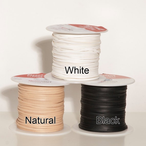 3mm Kangaroo Leather lace WHITE BLACK or by BestInShowLeads