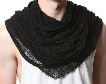 Hand shredded Tshirt Infinity Scarf Post Apocalyptic/Goth /Grunge