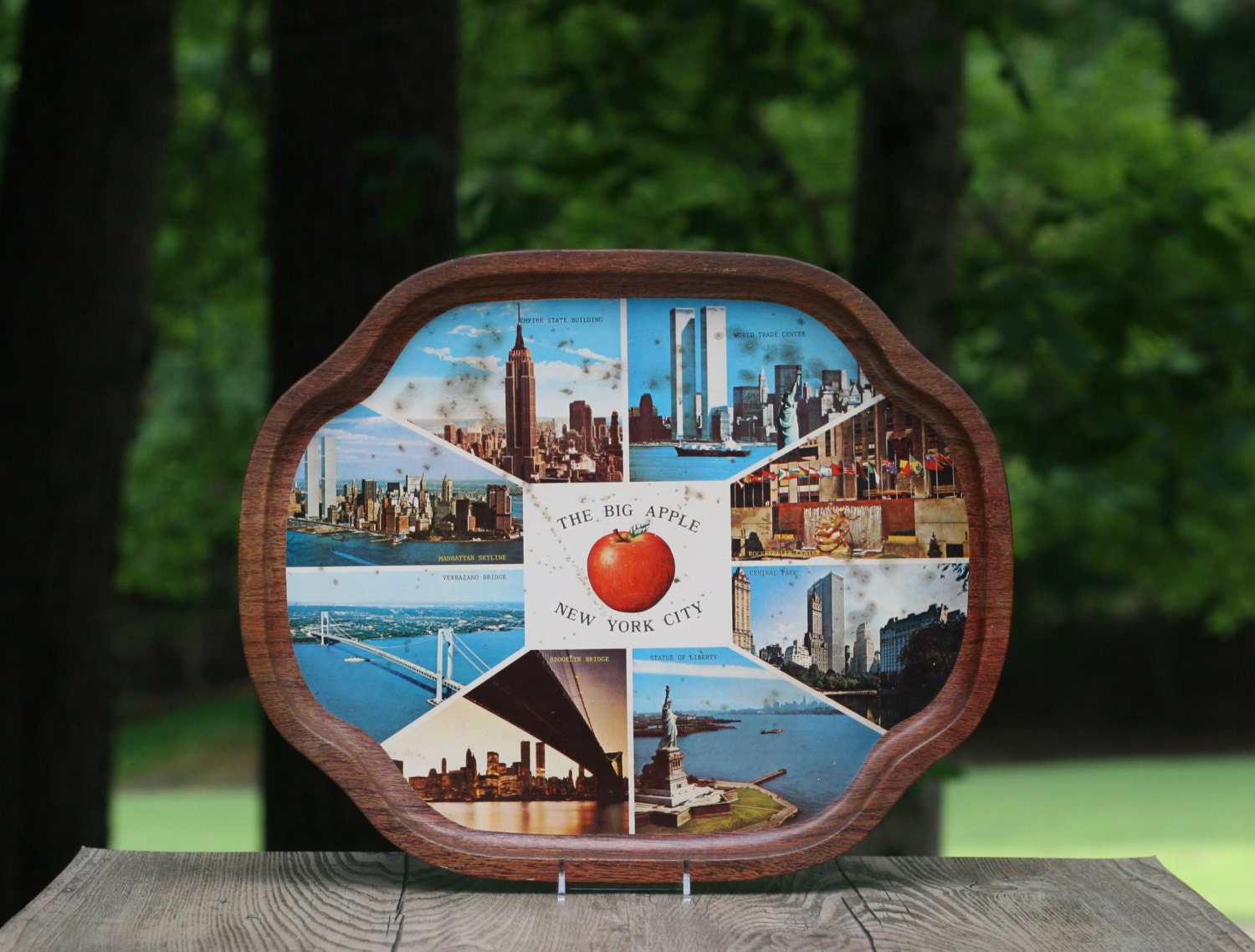 Vintage New York The Big Apple Souvenir Serving Tray / New