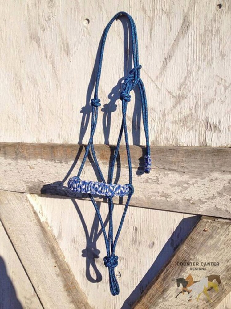 Custom Braided 2 Knot Rope Halter Custom by CounterCanterDesigns