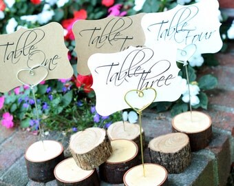 Rustic Table Number Holders, Wood Place Card Holder, Log Table Numbers, Wedding Table Numbers, Centerpiece