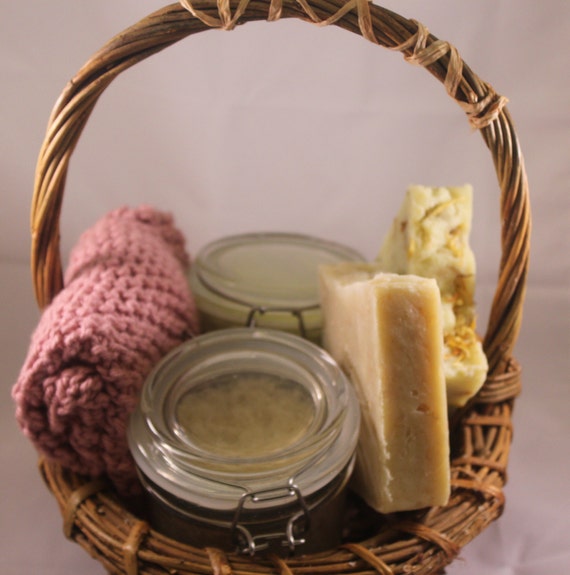 Soap Basket/Handmade Soap Basket/Rustic Country Soap Gift