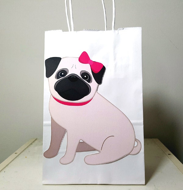 Pug Puppy Dog Party Favor Bags Goody Bags Gift Bags Pug