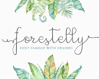 Calligraphy Font Forestelly, Wedding Digital font - modern elegant typeface - Photography Logo