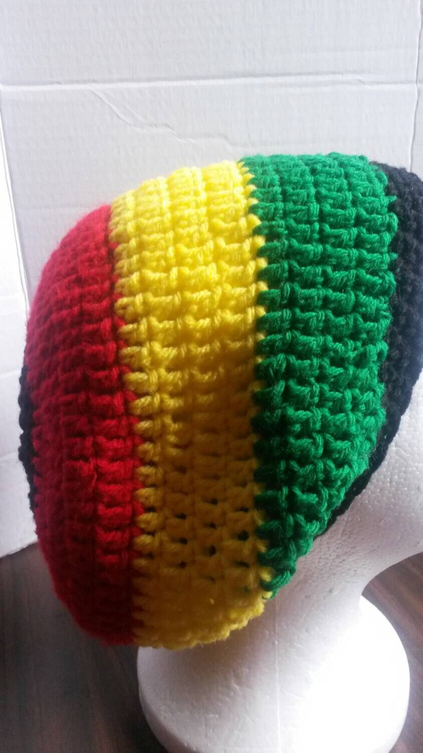 Beret tam slouch hat Rasta hat rainbow beret Marley Bob