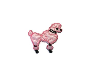 Pink Satin Poodle Applique, Dog Applique, Poodle Applique