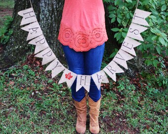 Happy Harvest Banner - Happy Harvest Burlap Banner - Happy Harvest - Fall Home Decor - Rustic Fall Decor - Fall Sign -Autumn Sign-Happy Fall