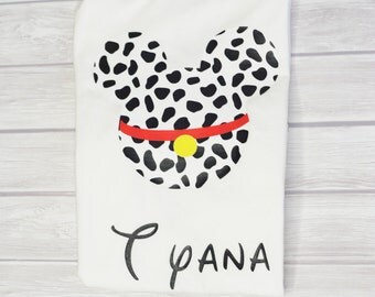 Dalmation Inspired Mickey Ears Personalized Shirt, Dalmation Shirt, Personalized Shirt, Disney Shirt, Custom Shirt