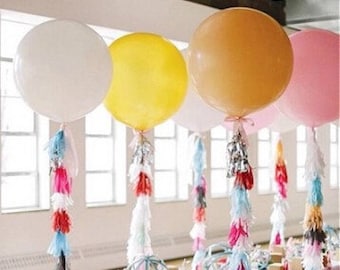 36" Balloon (set of 2) - 3' Round Balloons, Balloon Decorations, 3ft Qualatex Large Round Balloon, Pearlized Balloon, Metallic Balloon