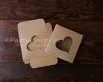 Cookie Boxes Kraft Heart Cookie Boxes, Kraft treat boxes, Kraft candy boxes, Kraft wedding favor boxes