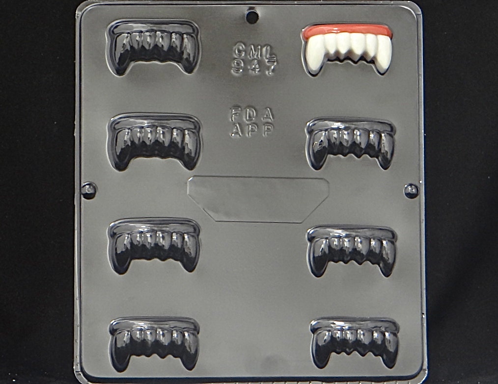 Dracula's Vampire Teeth Chocolate Candy Mold by CandyMoldsNMore