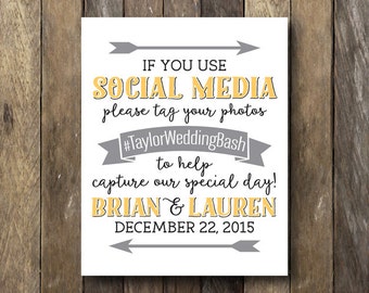 Wedding Hashtag Sign Printable