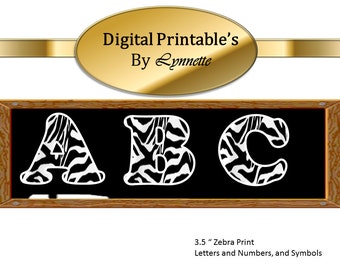 Zebra print number | Etsy