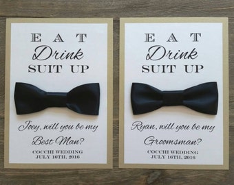 Will You Be My Groomsman card, Bow Tie, Bridal Party