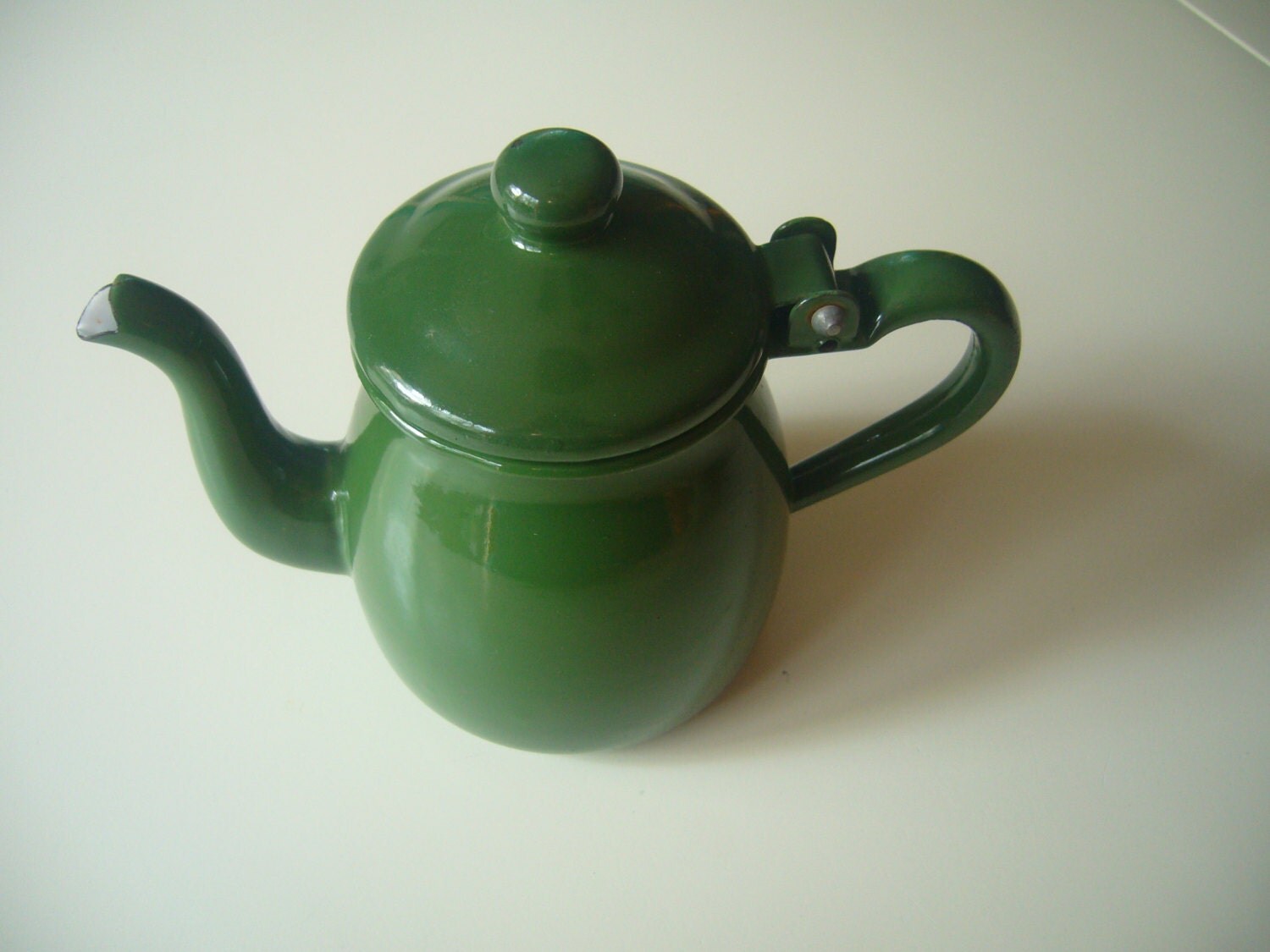 Vintage Green Enamel Mini Tea Pot