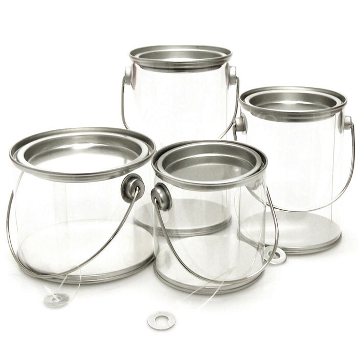 Clear Paint Pails Til Lids with Metal Handle 1pack
