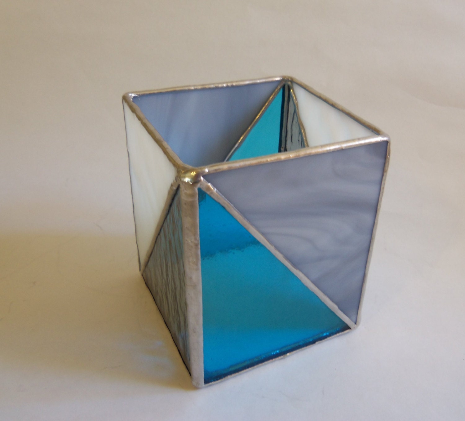 Stained Glass Candle HolderDesk AccessoryPlant by ClearViewGlass