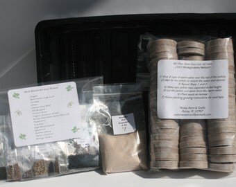 Herb Garden Pellet Starter Kit - 13 Herb Seed Types! Bonus Moringa Seeds!